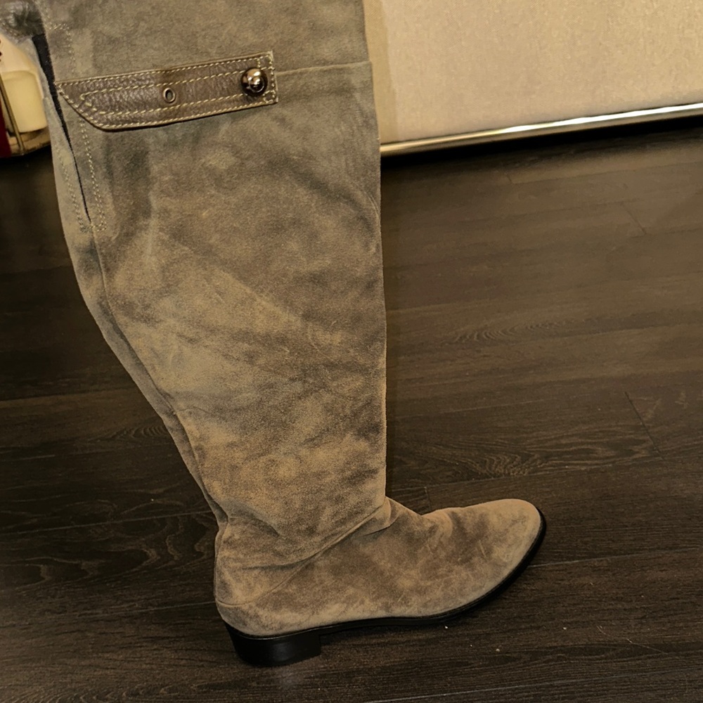 Suede Knee-High Boots